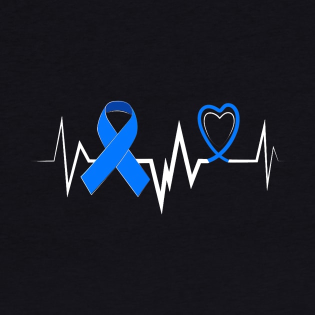 Child Abuse Awareness Shirts Heartbeat Blue Ribbon by craiglimu